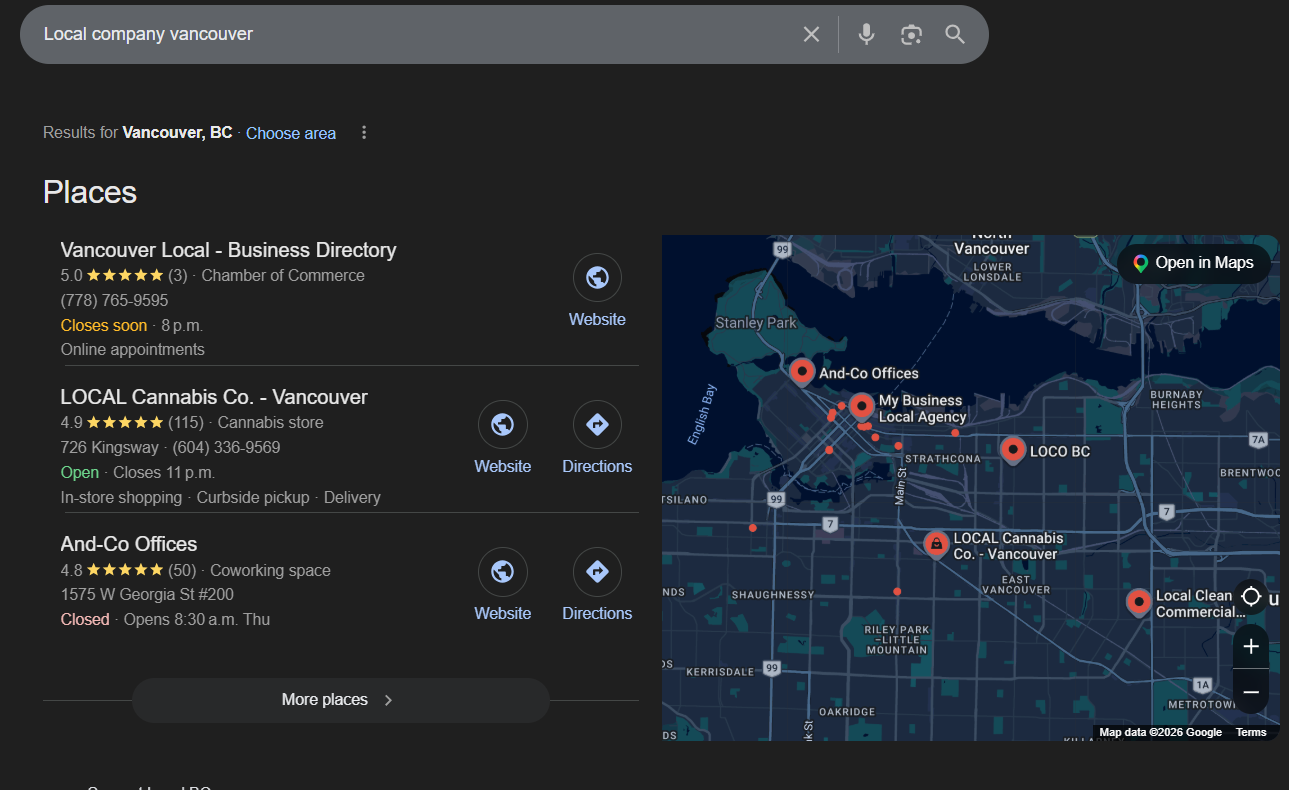 Local Company Vancouver SEO